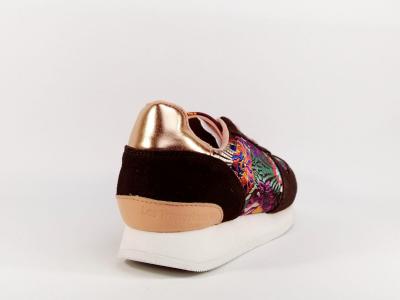 Basket cuir marron destockage TROPEZIENNES cocoon à pas cher pour femme