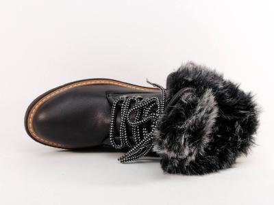 Bottines fourrées femme chic noir confortable et tendance à pas cher DEES SHOES dimone