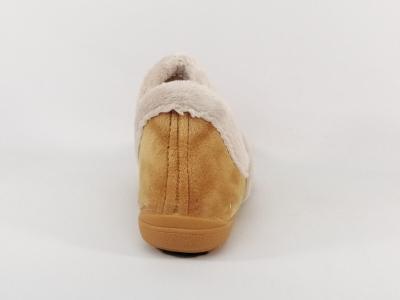 Chausson montant fourré femme velours camel SOCA 0355 fabrication Espagne