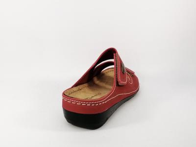 Mule confort femme en cuir rouge TAMARIS 27510 pieds larges et sensibles