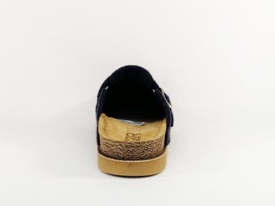 Sabot femme feutre recyclé bleu marine CHIC & RELAX mozina semelle cuir confortable