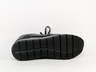 Sneakers femme confortable cuir noir CAPRICE 23750 grande largeur H