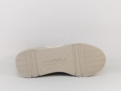 Sneakers femme cuir blanc cassé compensée chic et confortable destockage CARMELA 160236