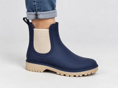Bottine de pluie femme chic et confortable bleu marine à pas cher MORAN'S xadette