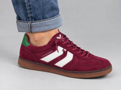 Basket sans lacets femme rouge bordeaux souple confortable destockage XTi 144170 pas cher