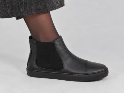 Bottines chelsea femme cuir confort noir souple destockage COTEMER evette pas cher
