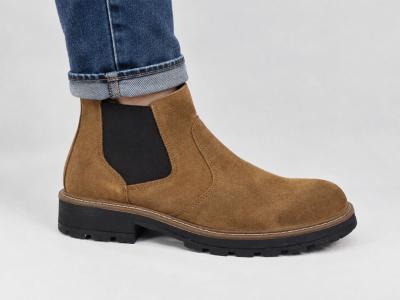 Bottines homme en daim camel cuir nubuck confortable destockage IMAC ARA 854066