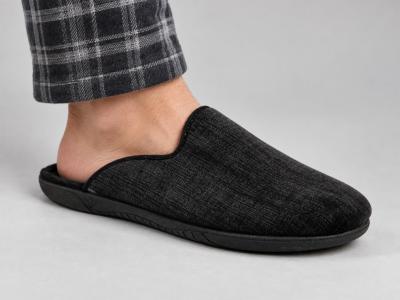 Chausson mule velours noir Grande taille Homme CHIC & RELAX Avesto