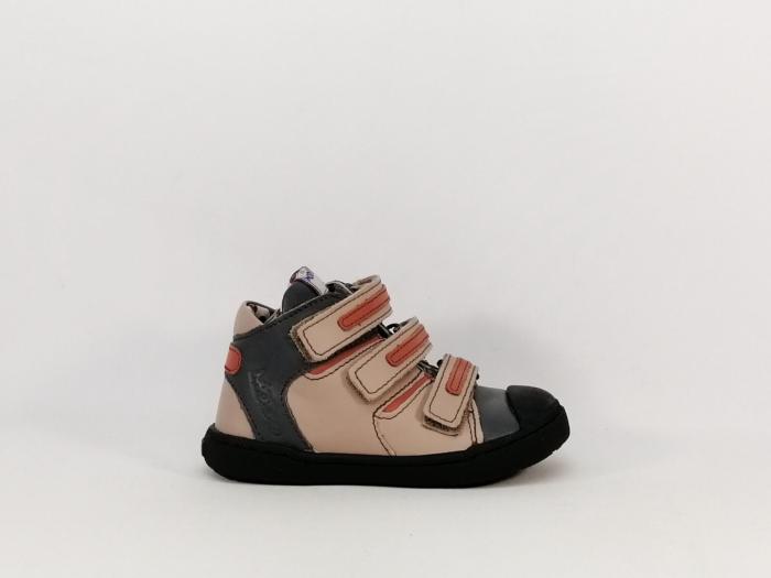 Basket montante ultra résistante en cuir à velcro destockage MOD8 kenny garçon bébé