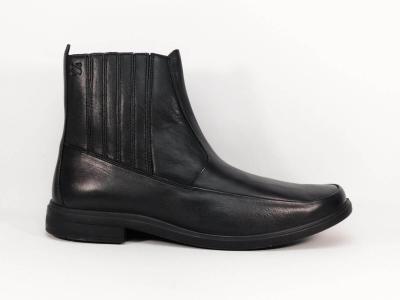 Boots homme chic entièrement cuir noir destockage SLEDGERS dallas grand confort