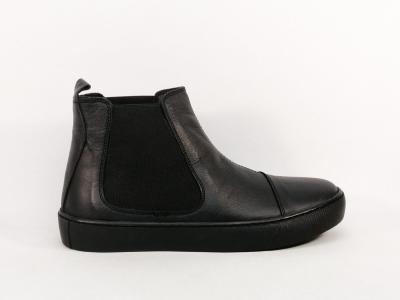 Bottines chelsea femme cuir confort noir souple destockage COTEMER evette pas cher