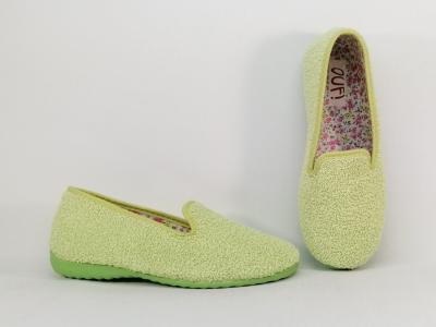 Chausson ballerine femme t pied sensible souple vert en ponge OUF clores