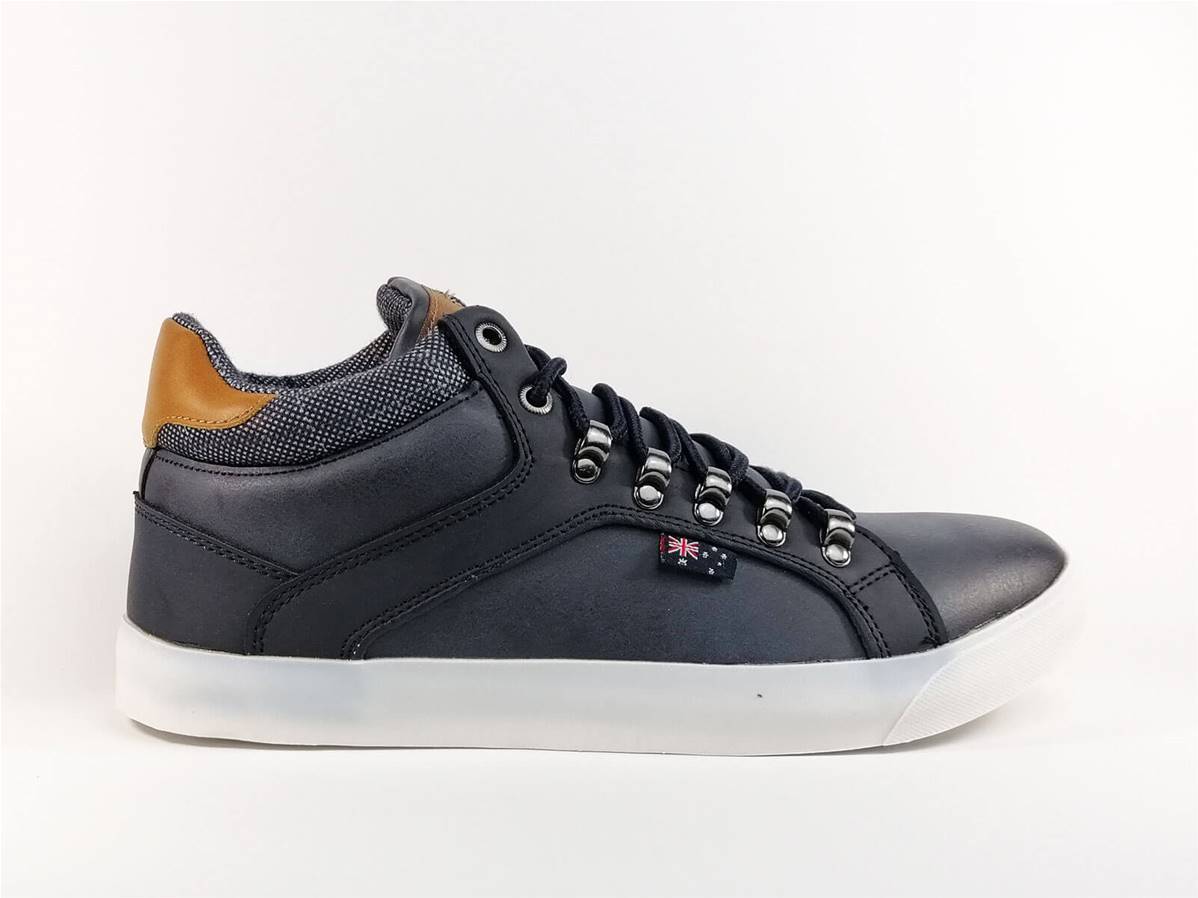 Chaussure montante ROADSIGN simili cuir bleu pour homme