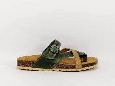 Mule tout cuir vert ARTPELLE 16034 fabriquée en Espagne pour femme