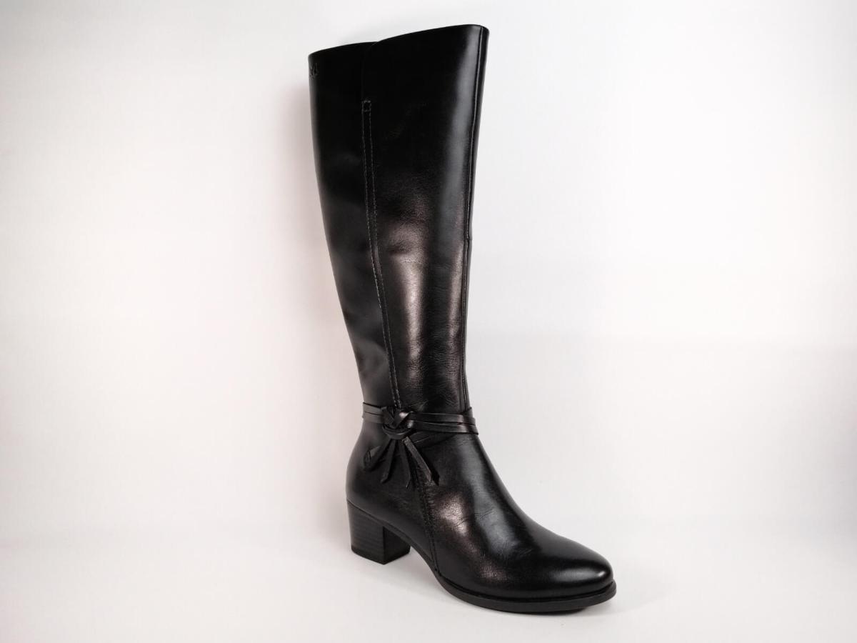 Bottes cuir noir talon 5 cm outlet