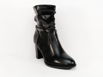 Botte à talon simili cuir noir CHIC SHOES chc132 femme à pas cher