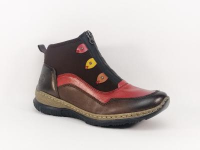 Bottine femme zip devant RIEKER N3277 originale confortable et tendance