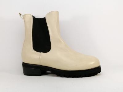 Bottine grande taille femme chic beige  talon en destockage ANDRES MACHADO AM4232  pas cher