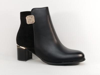 Bottine grande taille femme  talon chic noir CINK ME DM853-1  pas cher