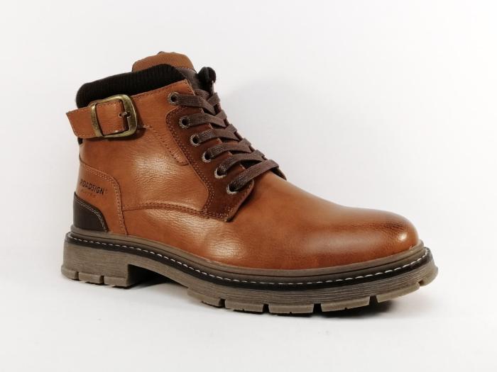 Bottines homme marron pas cher à lacets et zip confortable et tendance ROADSIGN Falista