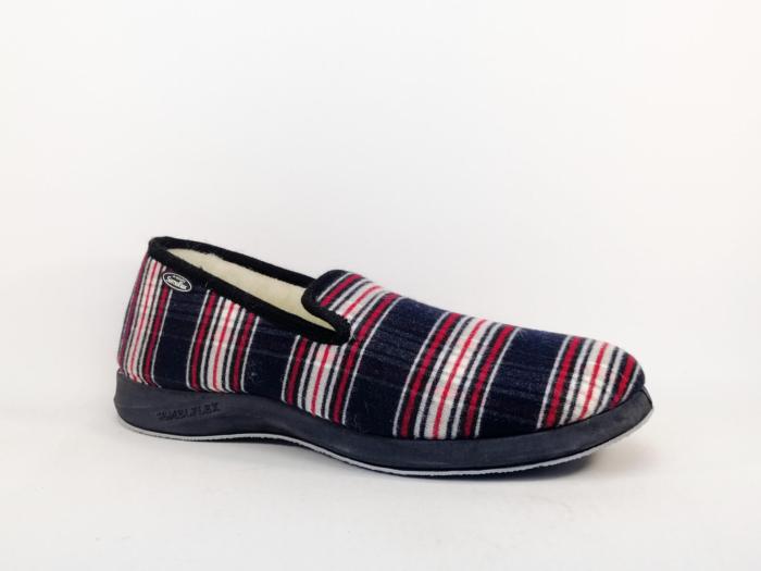 Charentaise homme grande taille chausson fourré à carreaux destockage SEMELFLEX tommflex pas cher