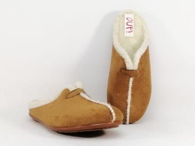 Chausson mule fourrée camel femme CHIC & RELAX OUF! titoun tortosa