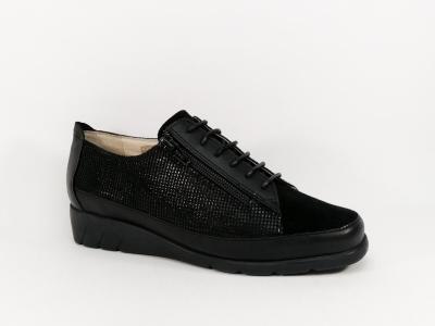 Chaussures pieds sensibles femme cuir noir destockage LUXAT embassy
