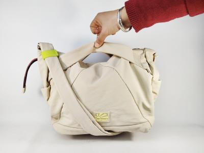 Grand sac femme bandoulière toile beige chic en destockage REFRESH 183371 pas cher