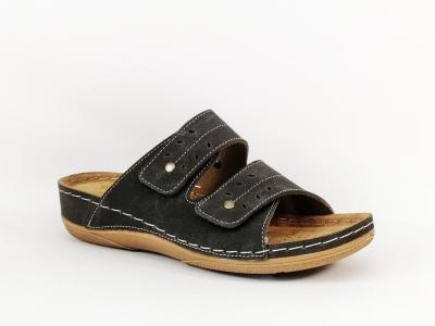 Mule femme cuir confort velcro noir tendance RELAXITY melba à pas cher