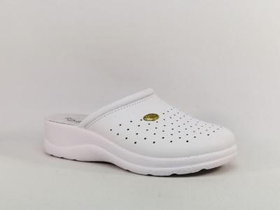 Sabot femme cuir confort blanc infirmière souple à pas cher RELAXITY Iode - fabrication Italie