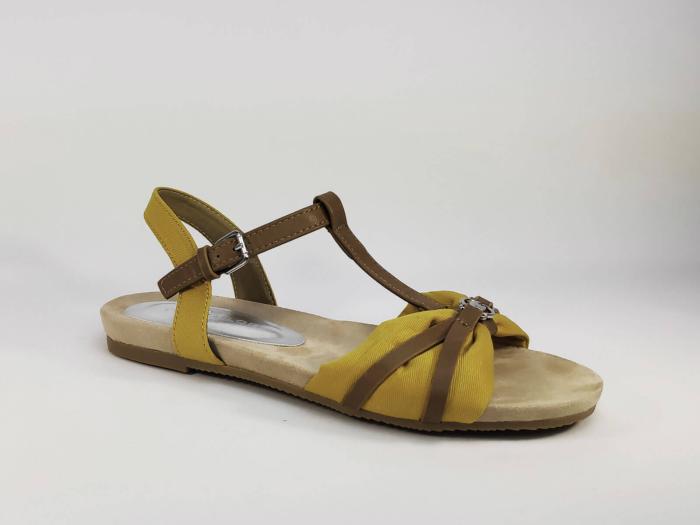 Sandale plate jaune pour femme TOM TAILOR 8092209 à pas cher