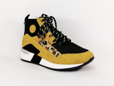 Sneakers jaune femme originale destockage RIEKER N7610 à pas cher