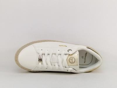 Basket blanche femme destockage TAMARIS 23713 chic et confortable à pas cher