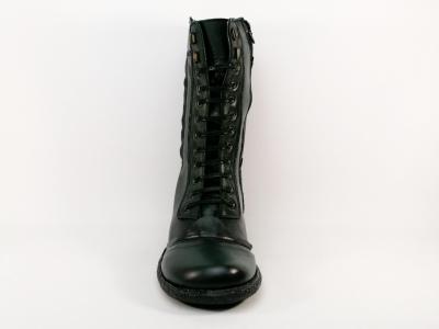 Botte femme cuir souple vert foncé à lacets BRAN’S 516 Fabrication Espagne 