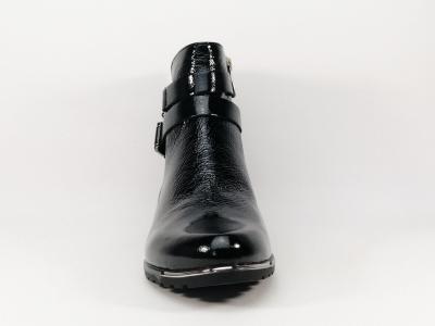 Bottine en cuir noir largeur G confortable CAPRICE 25309 pour femme