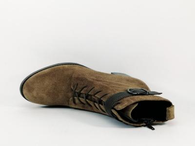 Bottine TAMARIS 25114 chic à talon cuir nubuck camel confortable pour femme