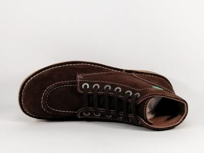 Chaussures de ville montante cuir marron destockage KICKERS kickstoner homme