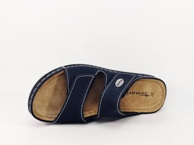Mule confort femme en cuir marine TAMARIS 27510