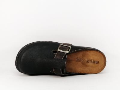 Sabot homme confortable noir semelle cuir amovible à pas cher ROADSIGN idaho