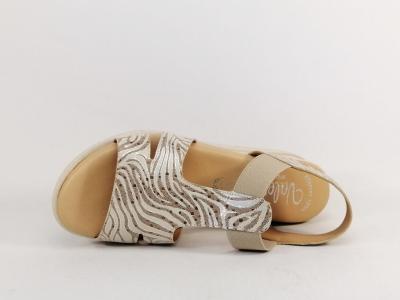 Sandale femme compensée cuir or chic confortable semelle mémoire de forme VALERIA'S 2032