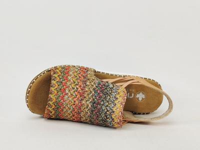 Sandale femme pied large chic semelle confortable RIEKER V1241 à élastiques