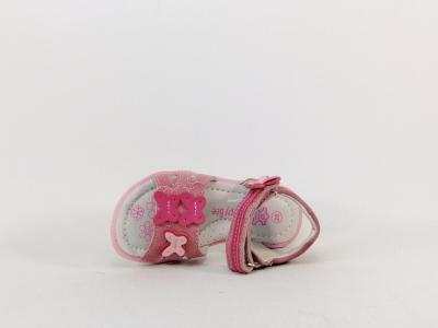 Sandale fille cuir rose confortable chic à pas cher en destockage HAPPY BEE B144594