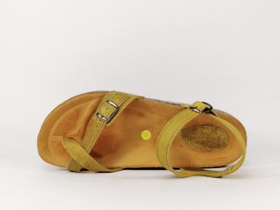 Sandale femme ARTPELLE 16062 tout cuir jaune fabriquée en Espagne