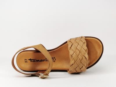 Sandale femme TAMARIS 28262 en cuir camel cuoio tendance