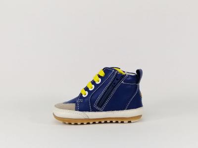 Basket souple en cuir bleu pour bébé en destockage ROBEEZ Migo 
