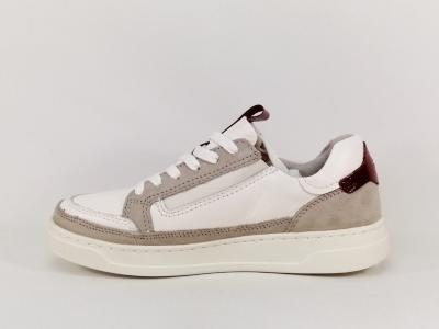 Basket tendance femme cuir blanc chic et confort destockage TAMARIS 23707