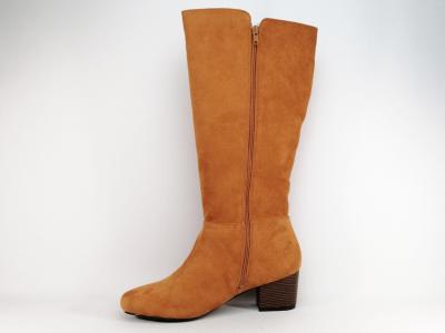 Botte grande taille femme mollet large à talon destockage ANDRES MACHADO AM4181 camel