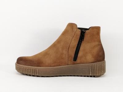 Bottillon camel fourré très confortable avec zip RIEKER Y6461 femme