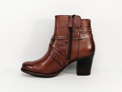 Bottine en cuir chestnut à talon haut TAMARIS 25337 femme