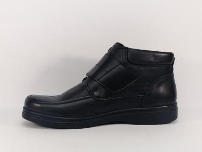 Chaussure montante grand confort tout cuir à velcro ORLAND 16132 homme